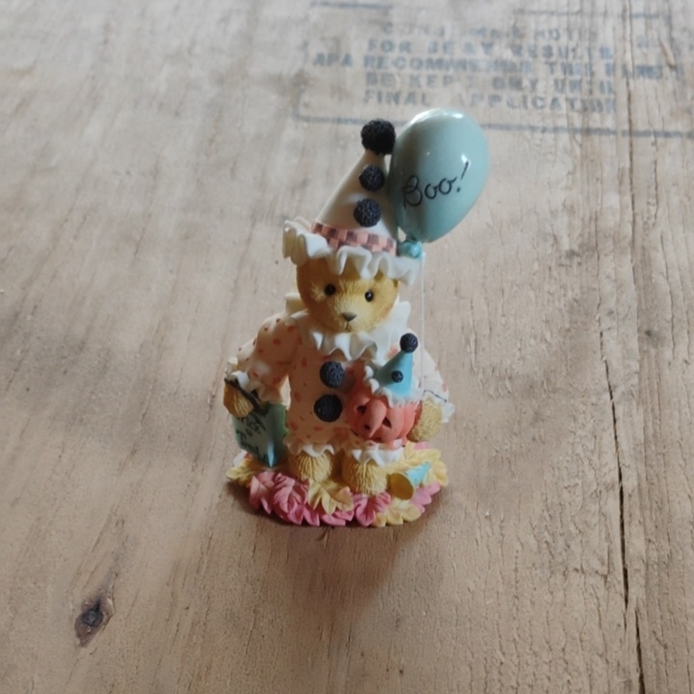 Cherished Teddies Clown Bear with Blue Balloon